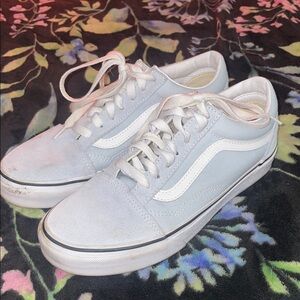 Vans low-top sneakers in pale blue and white